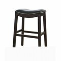 Homeroots 25 x 20.5 x 14.25 in. Black Saddle Counter Height Bar Stool, Espresso 384140